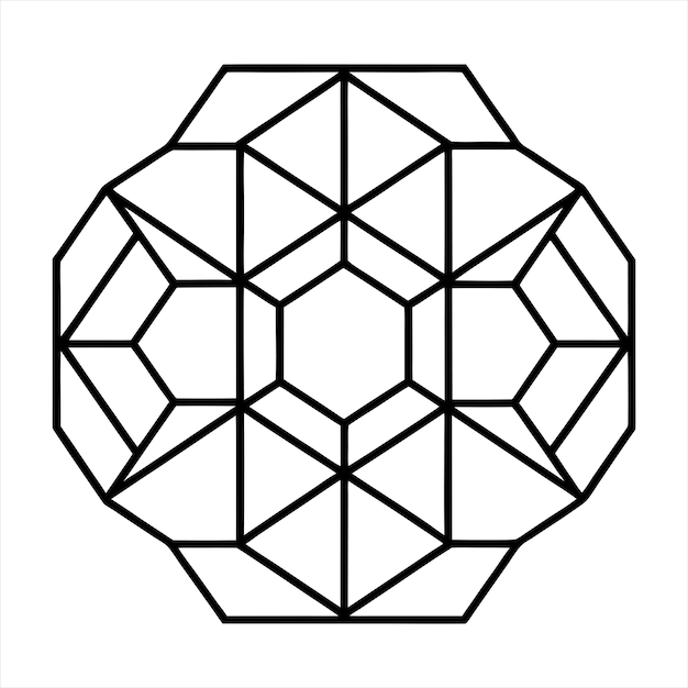 a geometric hexagons pattern line art vector illustration on abstract background
