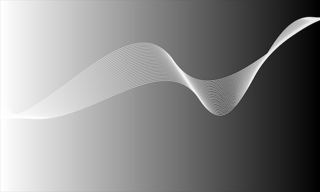 a gray abstract background with a dynamic wave and lines