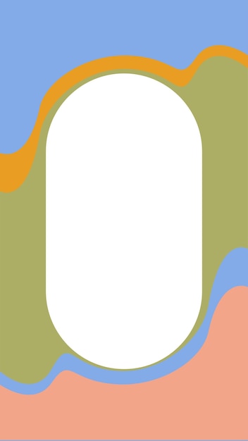 A green and blue background with a white oval in the middle.