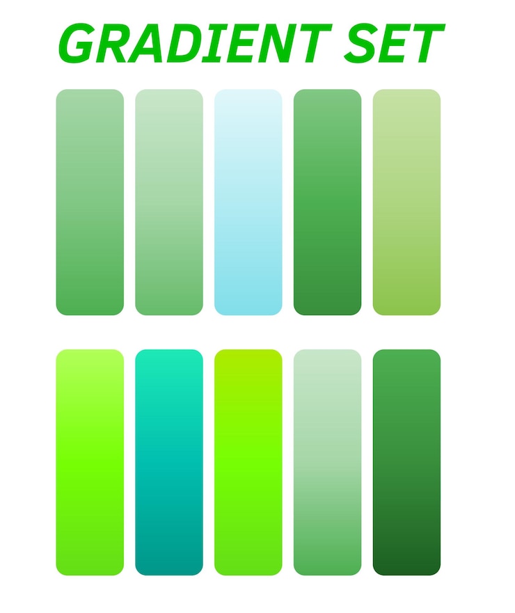 Vektör a green and blue logo for a set of different colored buttons