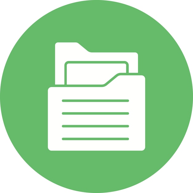 a green and white circle with a green background with a picture of a document in the middle
