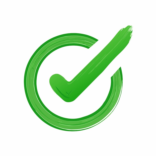 A green check mark with a green line