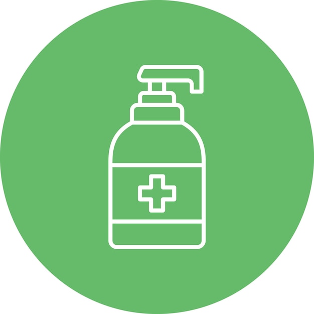 a green circle with a white label that says medical care