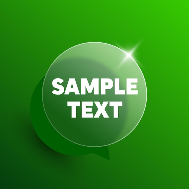 A green speech bubble glassmorphism quote template