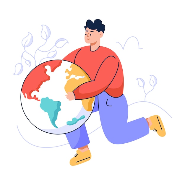 A green world flat illustration