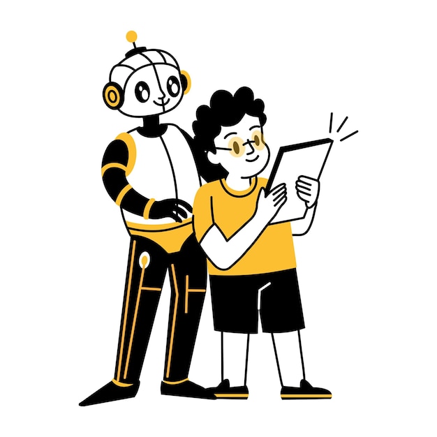 A hand drawn illustration of a smart assistant