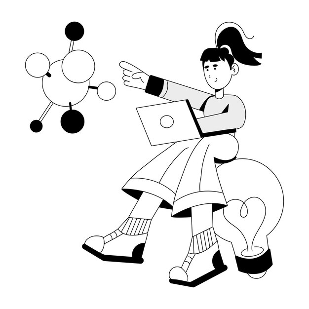 A hand drawn illustration of lab assistant