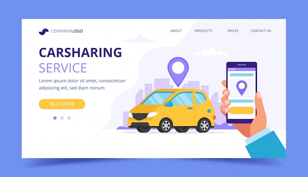 A Hand holding smartphone with an app to find a car location. 