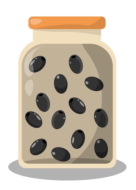a jar full of black olives vector