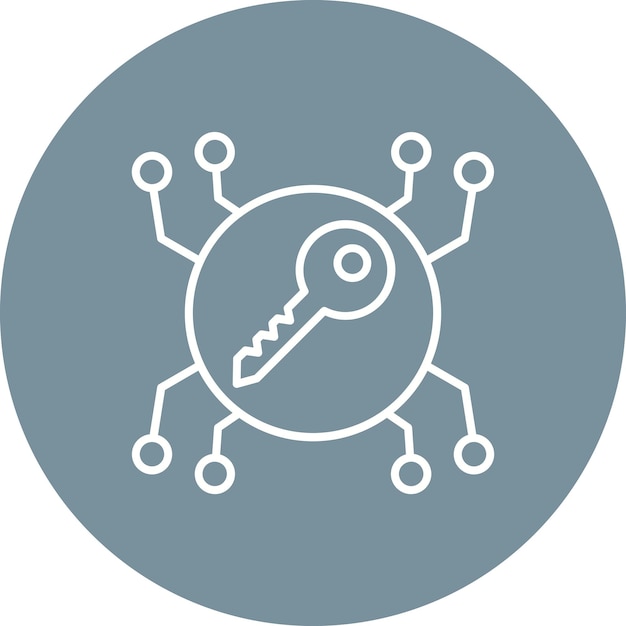 a key with a key in it is drawn on a circle