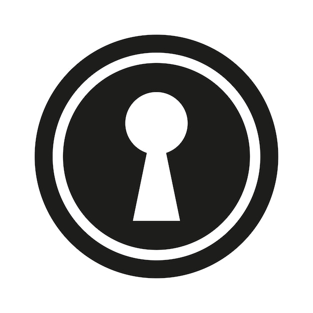 A keyhole in a circle on a white background