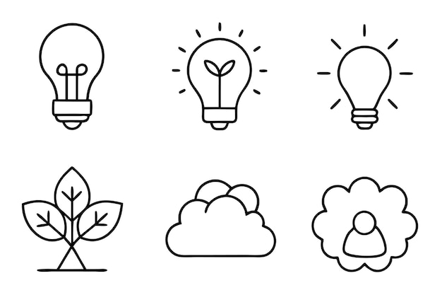 a line drawing of a cloud with a tree and a tree in the middle