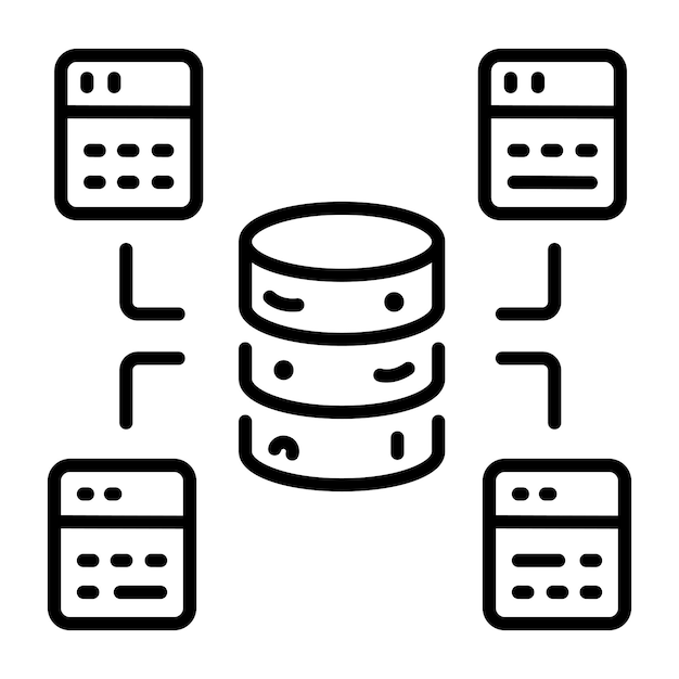 A line style icon of multi database