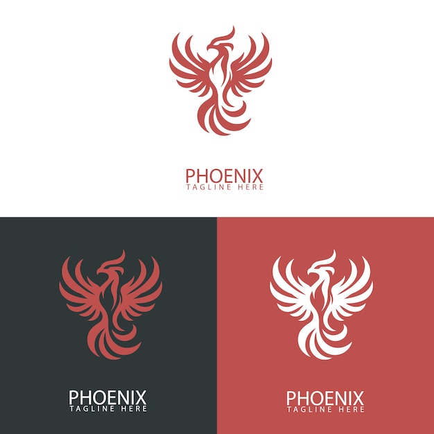 a logo for a phoenix photography with a red background