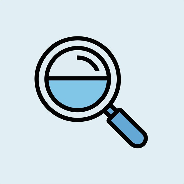 a magnifying glass is drawn on a white background