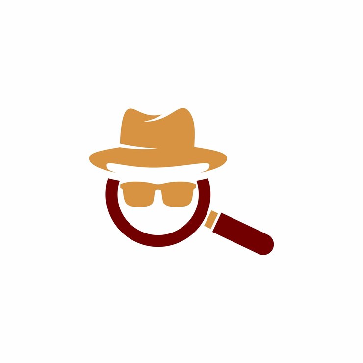 Vektör a magnifying glass with a hat and glasses on it.