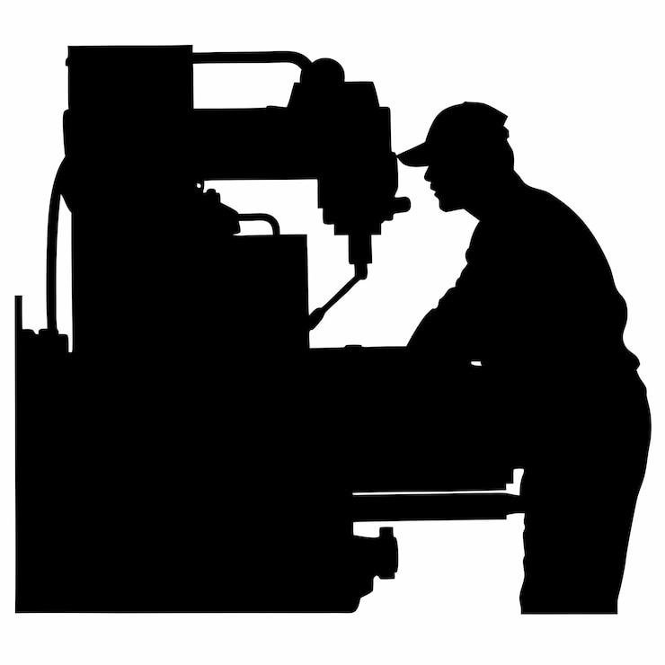 Vektör a man is working on a machine