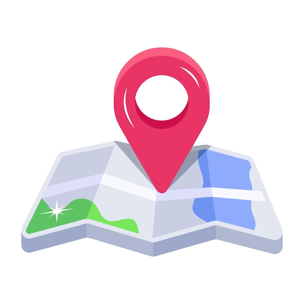 A map with a red pin pointing to the location of a map.