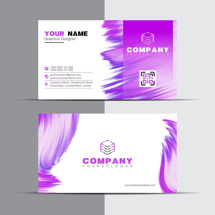 Vektör a modern and elegant business card design with a watercolor