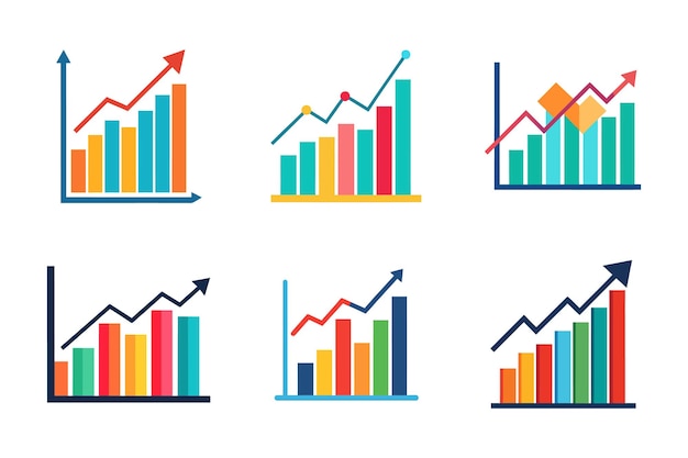 A modern financial growth chart vector art