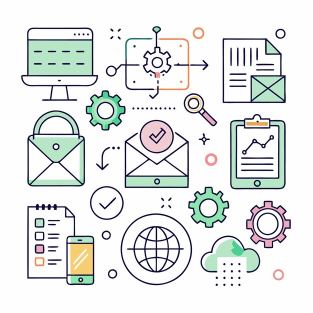 A modern illustration depicting the concept of automation in business processes