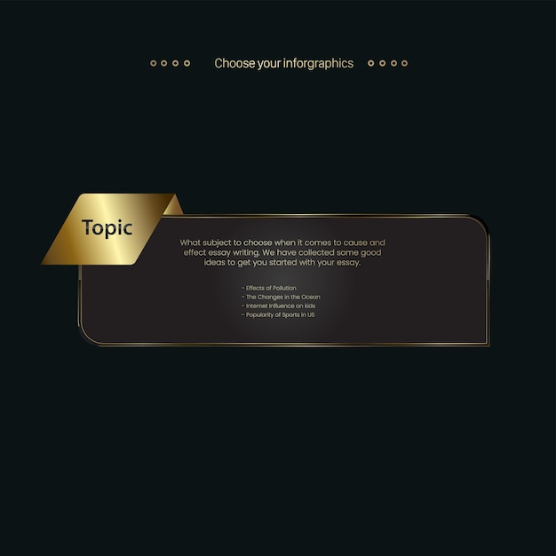 a modern style of premuim infographic vector template with gold element chart option and premium