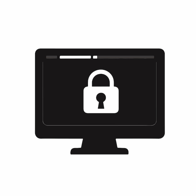 a monitor with a padlock that says padlock