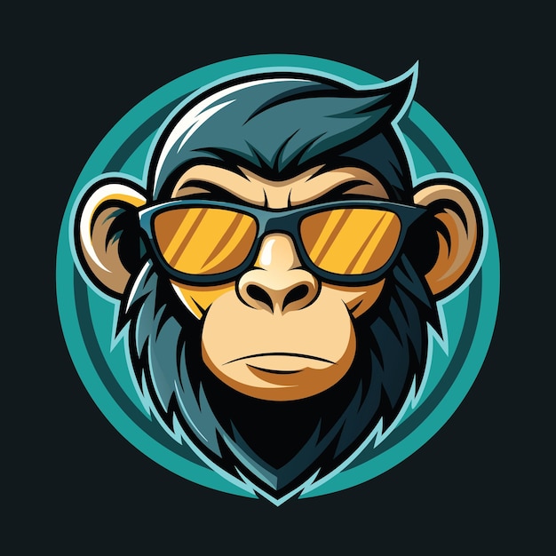 a monkey with sunglasses and a blue background