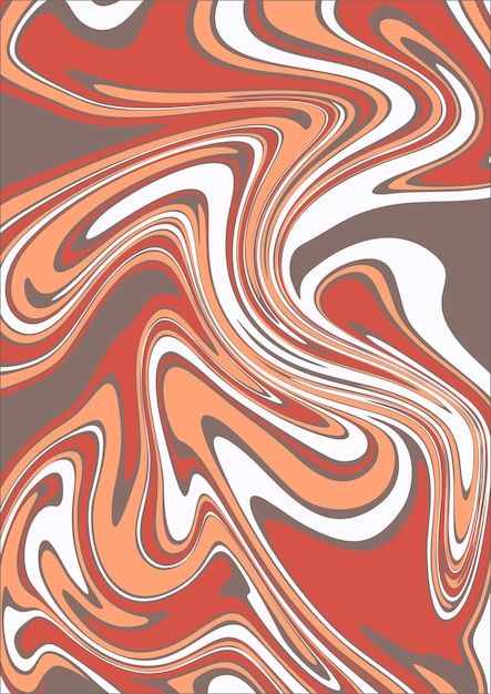 a painting of a wave that is orange and red