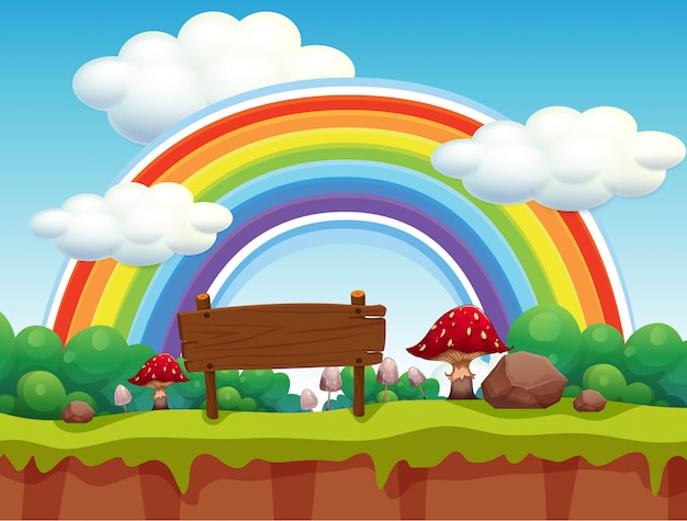a park and rainbow landscape