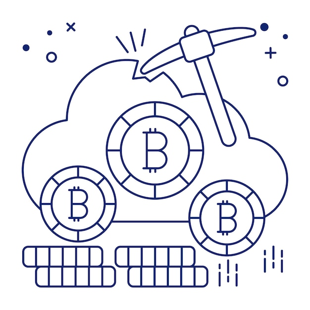 A perfect design icon of cloud bitcoin