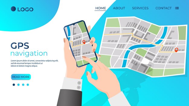 a person is holding a smartphone with a map and a point markergps navigation modern technologies