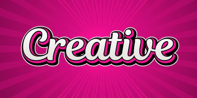 a pink background with the words creative Text effect