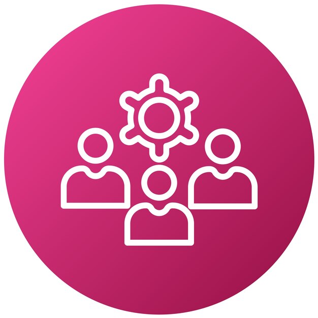 a pink circle with a group of people in the middle