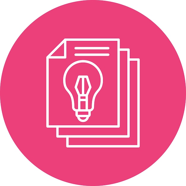 a pink circle with a light bulb on it