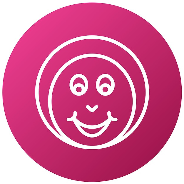 a pink circle with a smile on it