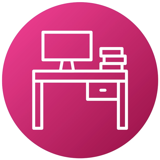 a pink computer desk with a pink sign that says  desktop