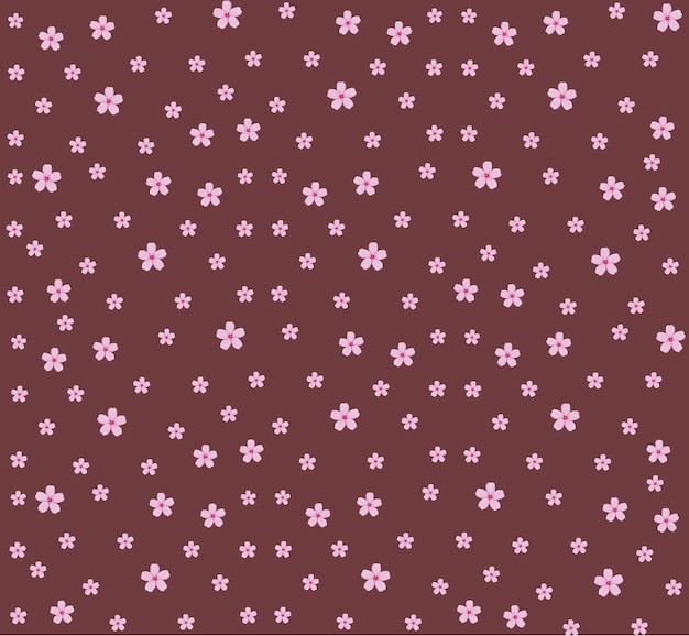 A pink flower pattern on a brown background