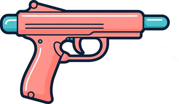 a pink gun with the word  h  on it