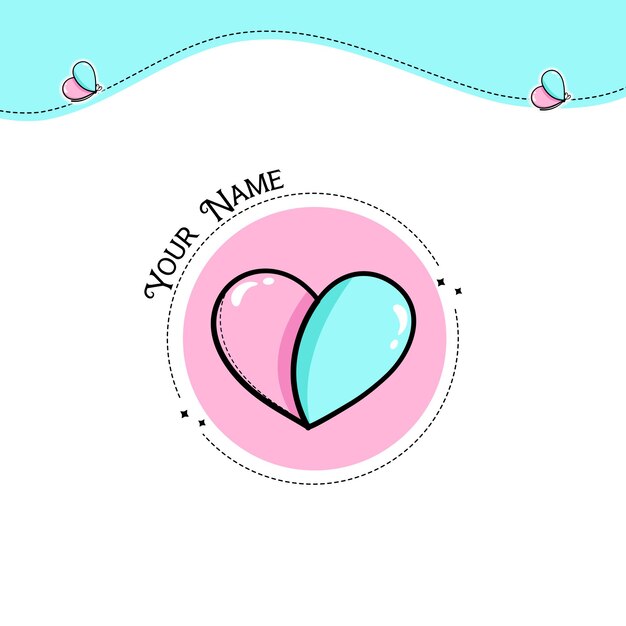 a pink heart with the words  name name  on it