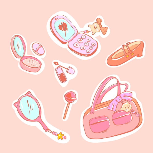 a pink purse with a pink purse and a pink purse with a heart on the front