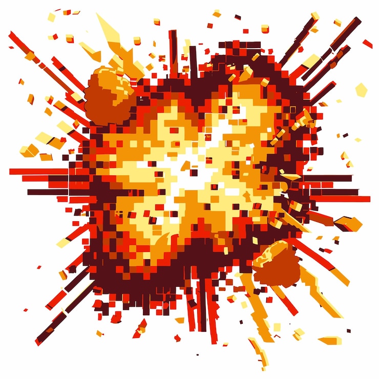 Vektör a pixelated explosion