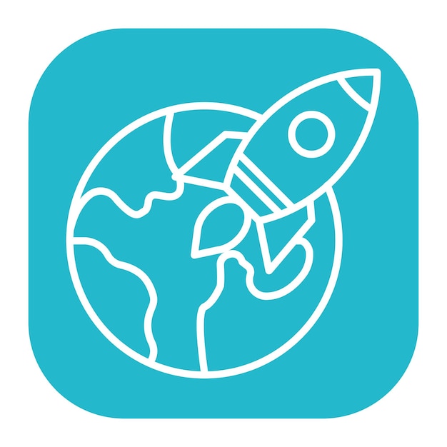 a planet earth with a rocket on it