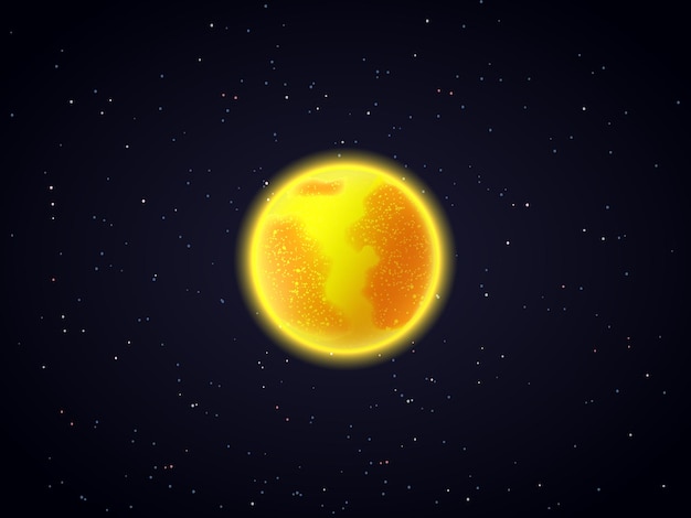 a planet with a yellow star on it