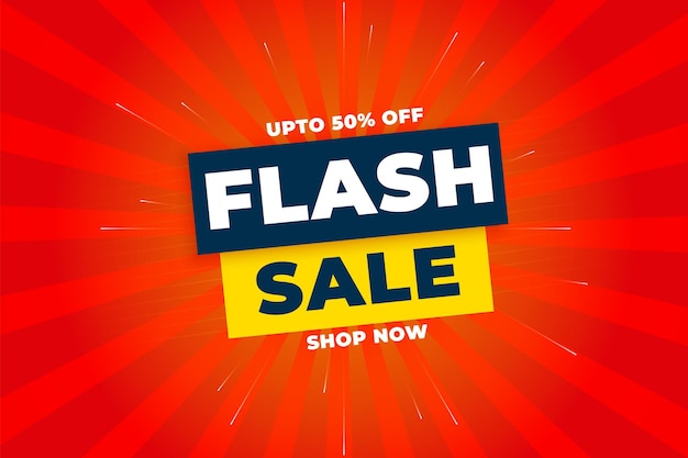 a poster for flash sale with a red background