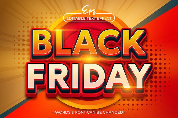 a poster for the black Friday sale with editable text effect