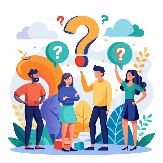 a poster with the word question on it