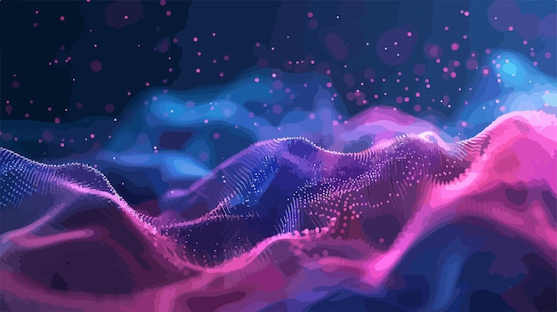 a purple and pink abstract image of a purple and blue wave