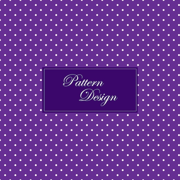 a purple background with white polka dots and a purple label