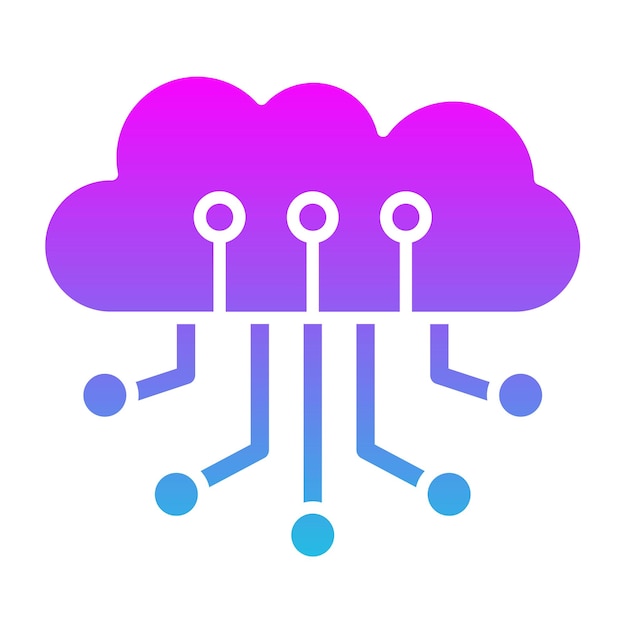 a purple cloud with two arrows on it and the word robot on the bottom